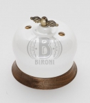 B2-201-010/18 выключатель 1-клав проходной  Фаберже перламутр керамика Bironi